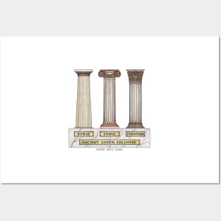 Polychrome Ancient Greek Column orders Posters and Art